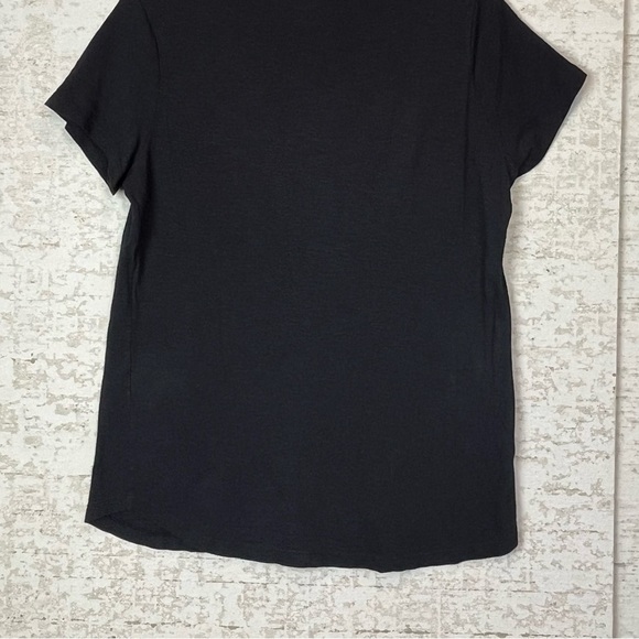 Felina Womens Black Top Basic Short Sleeve Modal Super Soft Old Money Capsule - Picture 11 of 14